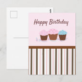 Verjaardag Cupcakes Postkaart (Voorkant / Achterkant)