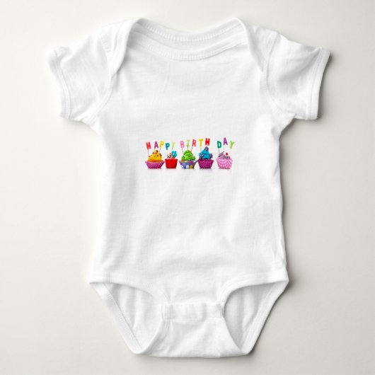 Verjaardag Cupcakes Romper (Voorkant)