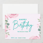 Verjaardag Custom Digital Floral Feestdagenkaart (Voorkant / Achterkant)