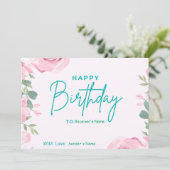 Verjaardag Custom Digital Floral Feestdagenkaart (Staand voorkant)