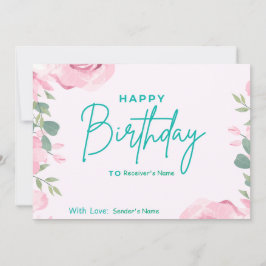 Verjaardag Custom Digital Floral Feestdagenkaart
