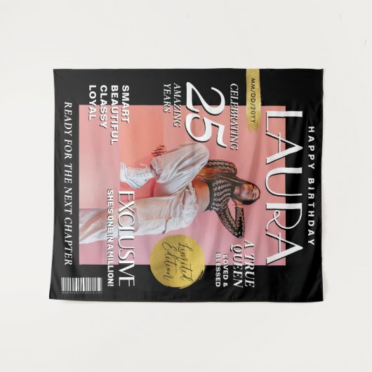 Verjaardag Custom Magazine Hoesje Achtergrond Mode Wandkleed (Voorkant (horizontaal))