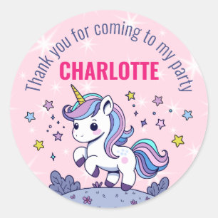 Verjaardag Custom Magical Unicorn Bedankt Ronde Sticker