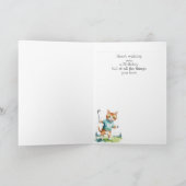 Verjaardag Custom Naam Cat Golfen Kaart (Binnen)