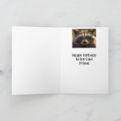 Verjaardag Custom Naam Cool Friend Raccoon Kaart (Binnen)