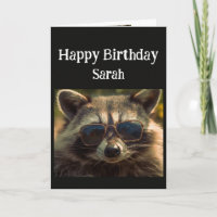 Verjaardag Custom Naam Cool Sister Raccoon
