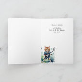 Verjaardag Custom Naam Fun Schattige Cat spelen La Kaart (Binnen)