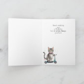 Verjaardag Custom Naam Fun Schattigee Cat Kick Sco Kaart (Binnen)