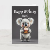 Verjaardag Custom Naam Koala Australian Animal fun Kaart (Voorkant)