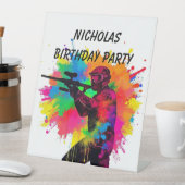 Verjaardag Custom Naam Paintball Reclamebord Met Voetstuk (Insitu)