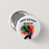 Verjaardag Custom Naam Paintball Ronde Button 3,2 Cm (Voorkant /achterkant)