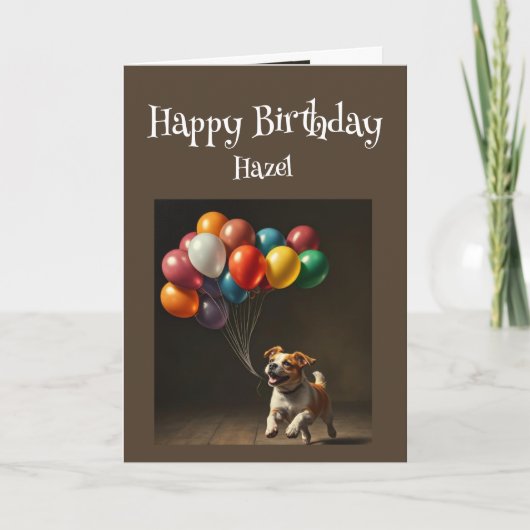 Verjaardag Custom Naam Perfect Verjaardag Hond Bal Kaart (Voorkant)