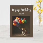 Verjaardag Custom Naam Perfect Verjaardag Hond Bal Kaart (Gele Bloem)