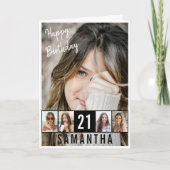 Verjaardag Custom Photo Collage Kaart (Voorkant)