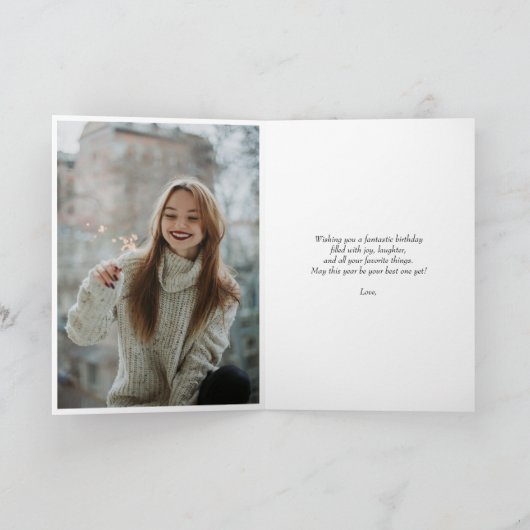 Verjaardag Custom Photo Collage Kaart (Binnen)