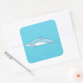Verjaardag Cute Dolfijn Kinderen Vierkante Sticker (Envelop)