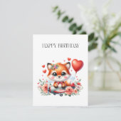 Verjaardag Cute Fox Piloot Bedankkaart (Staand voorkant)