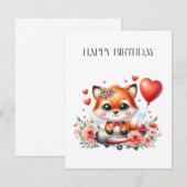 Verjaardag Cute Fox Piloot Bedankkaart (Voorkant / Achterkant)