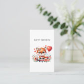 Verjaardag Cute Fox Piloot Contactkaartje (Staand voorkant)