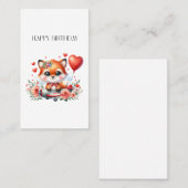 Verjaardag Cute Fox Piloot Contactkaartje (Voorkant / Achterkant)