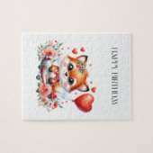 Verjaardag Cute Fox Piloot Legpuzzel (Horizontaal)