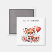 Verjaardag Cute Fox Piloot Magneet (Voorkant / Achterkant)