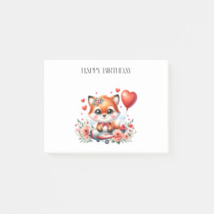 Verjaardag Cute Fox Piloot Post-it® Notes