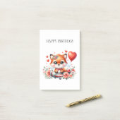 Verjaardag Cute Fox Piloot Post-it® Notes (Op bureau)