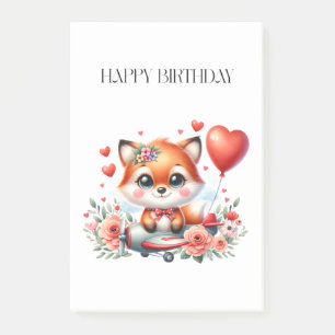 Verjaardag Cute Fox Piloot Post-it® Notes