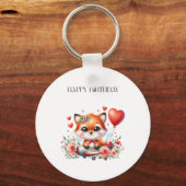 Verjaardag Cute Fox Piloot Sleutelhanger (Voorkant)