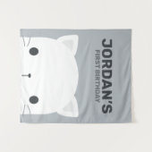 Verjaardag Cute Little Cat Wandkleed (Voorkant (horizontaal))