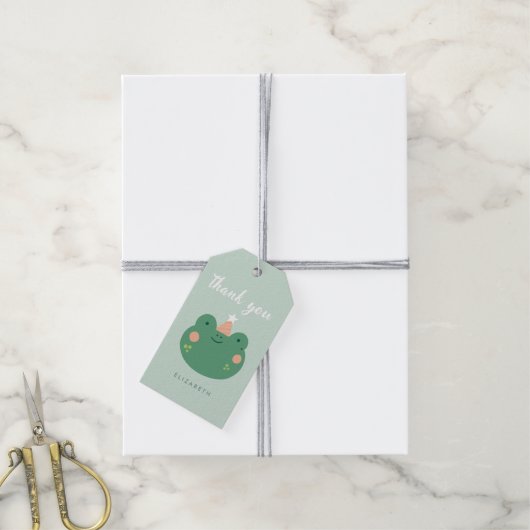 Verjaardag Cute Magic Frog  Cadeaulabel (Met Touw)