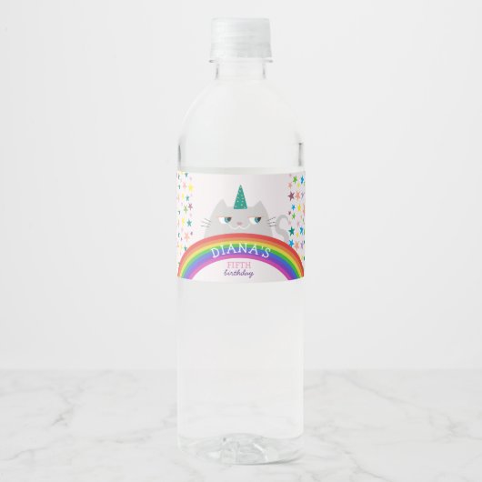 Verjaardag Cute Meisje Waterfles Etiket (Voorkant)