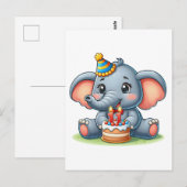 Verjaardag Cute Olifant 11 jaar Briefkaart (Voorkant / Achterkant)