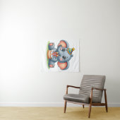 Verjaardag Cute Olifant 11 jaar Wandkleed (In Situ (horizontaal))