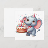 Verjaardag Cute Olifant 7 Kaart (Voorkant / Achterkant)