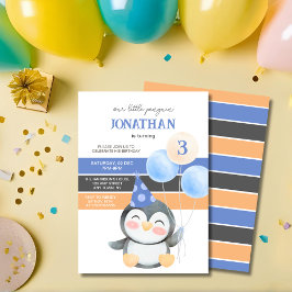 Verjaardag Cute Penguin Ballon Jongen Kaart