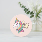 Verjaardag. Cute Unicorn met Cute Hearts. Kaart (Staand voorkant)