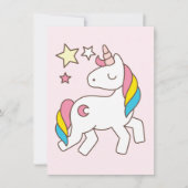 Verjaardag. Cute Unicorn met Cute Wand & Stars Kaart (Voorkant)