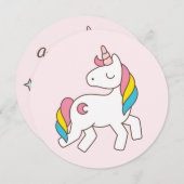 Verjaardag. Cute Unicorn met Sparkles. Kaart (Voorkant / Achterkant)