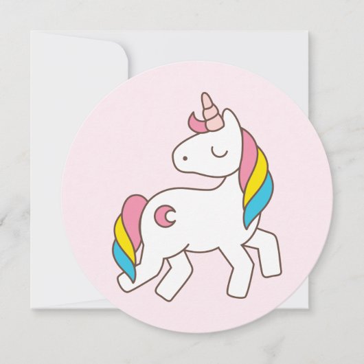 Verjaardag. Cute Unicorn met Sparkles. Kaart (Voorkant)
