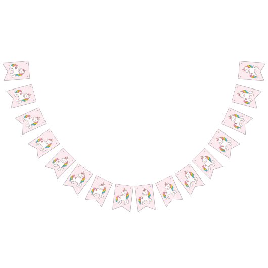Verjaardag. Cute Unicorns. Vlaggetjes (Alle)