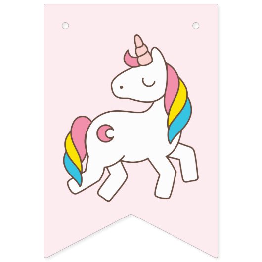 Verjaardag. Cute Unicorns. Vlaggetjes (Tweede vlag)