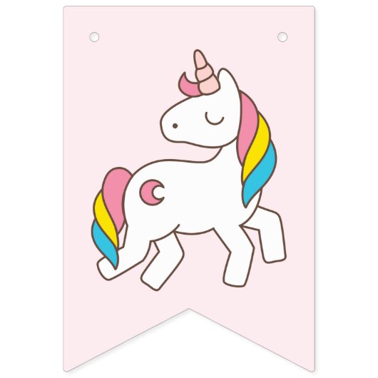Verjaardag. Cute Unicorns. Vlaggetjes (Eerste vlag)