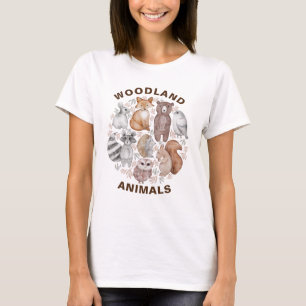 Verjaardag Cute Woodland Animals T-shirt
