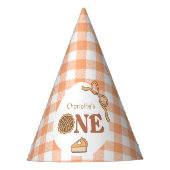 Verjaardag Cutie Pie Pompoen Gingham Feesthoedjes (Voorkant)