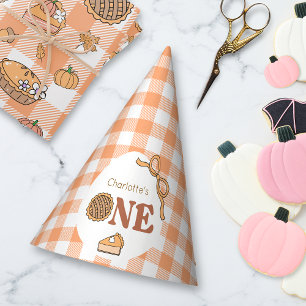 Verjaardag Cutie Pie Pompoen Gingham Feesthoedjes
