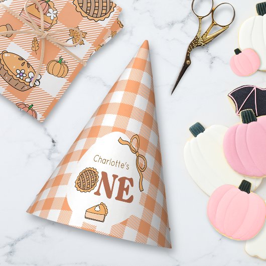 Verjaardag Cutie Pie Pompoen Gingham Feesthoedjes