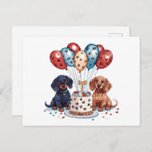 Verjaardag Dachshond Honden Briefkaart (Voorkant / Achterkant)