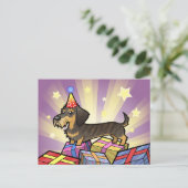 Verjaardag Dachshund (draadhaar) Briefkaart (Staand voorkant)